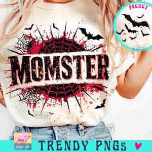Momster PNG Divertente Halloween Mamma Png Divertente Halloween Mamma Png Mamma Spettrale Divertente Mamma Maglietta di Halloween Png Spaventoso Halloween Vibrazioni spettrali ORIGINALE immagine 1