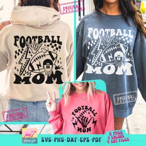 Retro Football Mom SVG PNG Baller Mom Football Game Day Mom deign Funny Football Front and Back Svg Aesthetic Cut File& Sublimation Original image 1