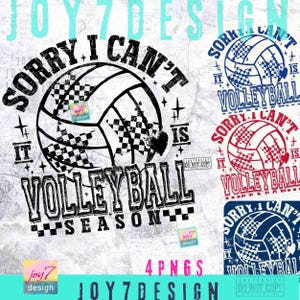 Sorry I Can't It Is Volleyball Season PNG Trendy Volleyball shirt Funny Volleyball Mom Png Retro Checker Volleyball design Trendy ORIGINAL image 2