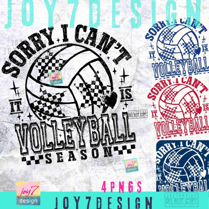Sorry I Can't It Is Volleyball Season PNG Trendy Volleyball shirt Funny Volleyball Mom Png Retro Checker Volleyball design Trendy ORIGINAL image 2
