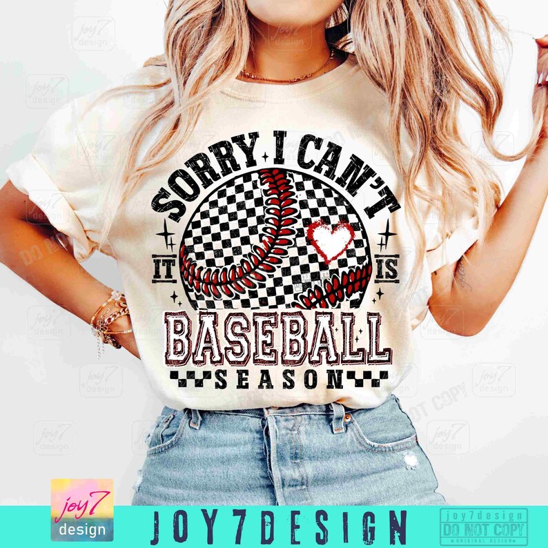 Sorry I Can't It's Baseball Season PNG Retro Checkered Baseball Png Baseball Game Day shirt Baseball Mom Png Trendy Baseball Team ORIGINAL image 6
