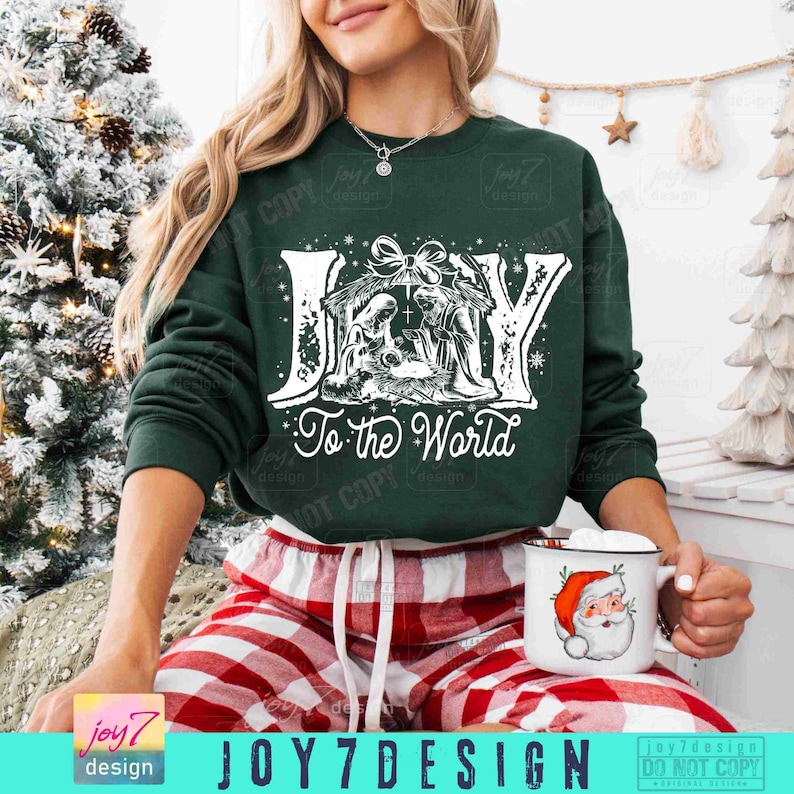 Joy To The World PNG Christian Christmas Nativity Scene Png Retro Christian Png Merry Christmas Christian design Retro Faith God PngORIGINAL image 3