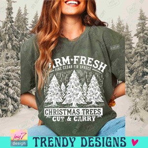 Árboles de Navidad frescos de granja PNG Abeto navideño retro PNG Suéter navideño de moda PNG Lindos árboles de abeto navideño PNG Navidad de moda ORIGINAL imagen 5