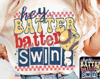 Retro Softball Batter Batter Swing PNG Softball Saying Png Game Day Softball Coquette Bow Png Retro Quote Funny Softball Mom Design ORIGINAL