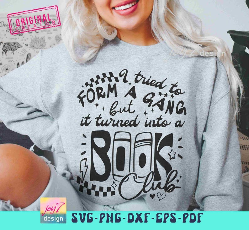 Book Club SVG PNG Funny Book Svg Retro Book Png Book lover Svg Book Shirt Svg Book Quotes Svg Booktrovert Retro Teacher Librarian Original image 5