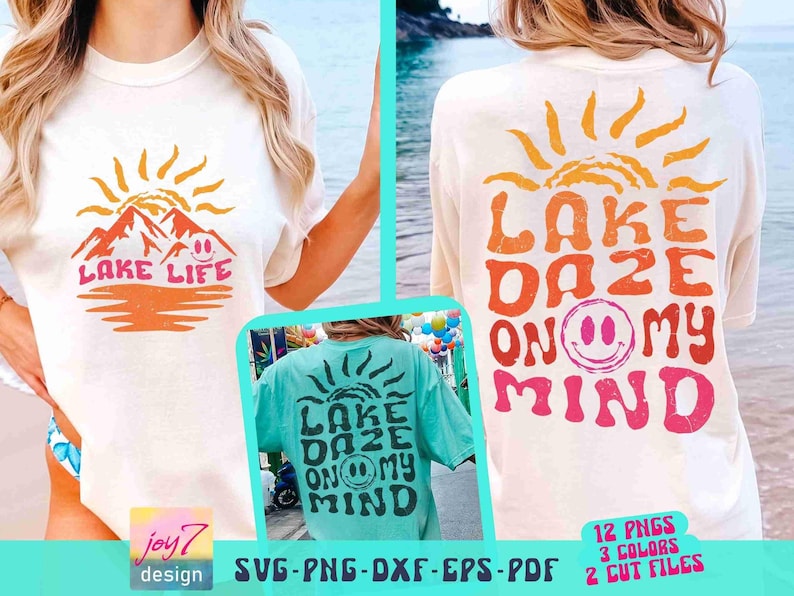 Lake Daze on My Mind SVG PNG Koszulka Lake Svg Wzory koszulek Lake Svg Koszulka z wakacjami rodzinnymi Lake Png Groovy Retro Lake Dtf Png Sublimacja zdjęcie 1