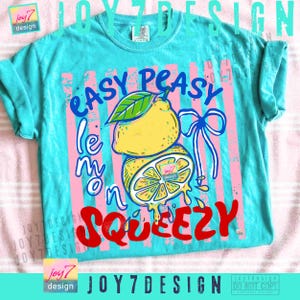 Conception facile de chemise citron Peasy PNG rayures drôle d'été fruit preppy ORIGINAL téléchargement numérique image 6