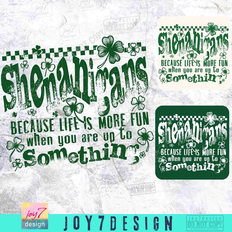 Shenanigans Shamrock St Patricks PNG Funny St Patricks saying Clover Png Retro Shenanigans Png Funny Irish Png Trendy Patty's Day ORIGINAL image 2