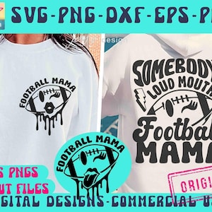 Grande gueule de football maman SVG PNG : conception de chemise pour le jour du match