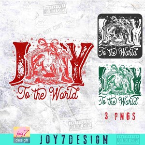 Joy To The World PNG Christian Christmas Nativity Scene Png Retro Christian Png Merry Christmas Christian design Retro Faith God PngORIGINAL image 2