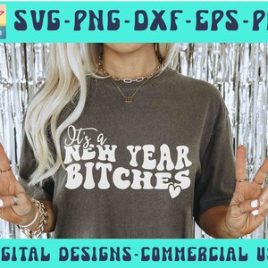 C'est un nouvel an chiennes SVG PNG PDF drôle 2024 dire bonjour 2024 Svg bonne année Svg chemise du nouvel an Svg Saint-Sylvestre coupe fichier Original