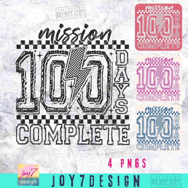 Misja 100 dni ukończona PNG Retro 100 dni szkoły Checker Png Szkoła png Png 100 dni szkoły Koszulka Png Słodka szkoła Png ORYGINAŁ zdjęcie 2