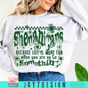 Shenanigans Shamrock St Patricks PNG Funny St Patricks saying Clover Png Retro Shenanigans Png Funny Irish Png Trendy Patty's Day ORIGINAL image 4