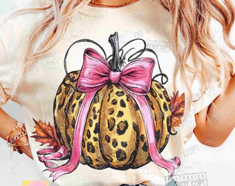 Leopard Pumpkin PNG Fall Pumpkin Bow Cheetah Pumpkin Pumpkin Season Coquette Fall Fall Shirt Png Fall Pumpkin Trendy Fall vibes Png ORIGINAL