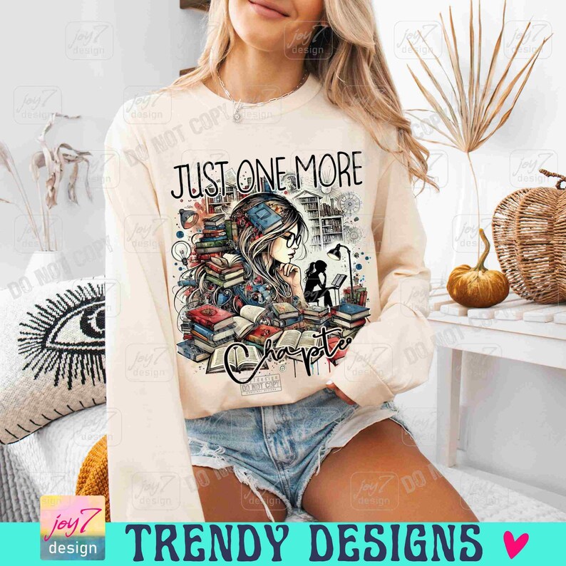 One More Chapter PNG Retro Book shirt Png Bookish Png Book Lover Librarian Book Girl Book Club Trendy Readers Png Booktrovert Png ORIGINAL image 3