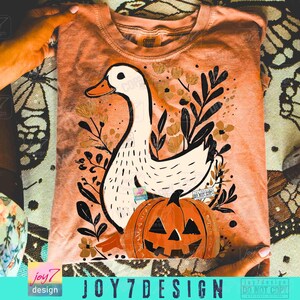 Goose Halloween Fall PNG Halloween Goose Floral Boho Goose Fall design Funny Goose Cute Halloween Boho Fall Pumpkin Retro Goose Png ORIGINAL image 4