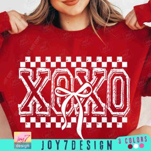 Retro XOXO Checker PNG Coquette Valentines Varsity Png Trendy VDay Cute Retro Valentines Day shirt Png Coquette Bow Valentines Dtf ORIGINAL