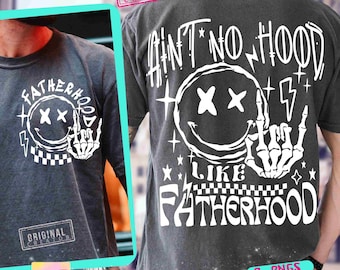 Papá divertido SVG PNG Camisa de papá Png No hay capucha como la paternidad Svg Día del padre Png Sublimación retro Papá Svg Frente Espalda Svg Archivo de corte Original