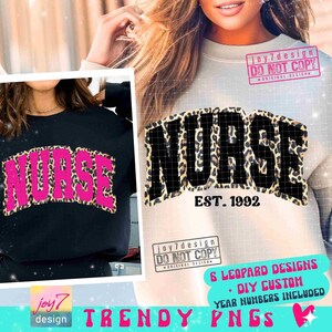Infirmière PNG date de l'Est infirmière chemise Png cadeau pour infirmière léopard Png infirmière guépard Png infirmière tendance appréciation infirmière SUBLIMATION ORIGINAL image 1