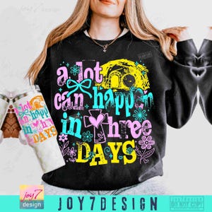 Mucho puede pasar en 3 días Pascua PNG Pascua cristiana Jesús Boho Pascua versículo bíblico Diseño de camiseta de Pascua retro Coqueta Religiosa ORIGINAL imagen 3