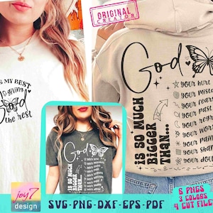 God is Bigger SVG PNG Doing My Best and Giving God the Rest Svg Prayer Bible Affirmations Christian Sublimation Christian Cut File Original