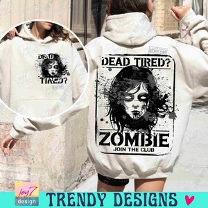Dood vermoeide zombie enge Halloween png volwassen horror retro Halloween humor grappig Halloween grappig sarcastische png Spooky Vibes png ORIGINEEL afbeelding 4