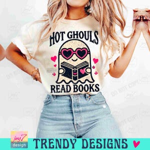 Hot Ghouls Read Books PNG Cute Ghost Book Lover Halloween Png Groovy Ghost Girly Halloween Bookish Fall Png Preppy Trendy Ghost Png ORIGINAL image 4