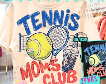 Tennis Moms Club PNG Trendy Match Day Doodle Tennis Player mom shirt ORIGINAL Design Digital
