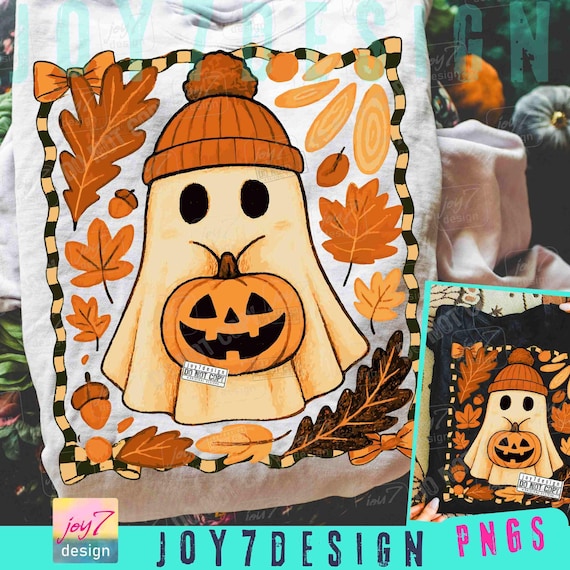 Retro Fall Ghost Cute Boho Fall PNG Spooky Ghost Coquette Fall Retro Halloween Checker Pumpkin Cute Ghost Spooky Fall Cozy Season ORIGINAL
