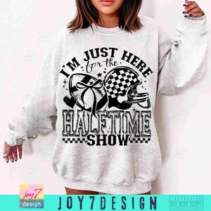 Just Here for the Halftime Show PNG Trendy Football Retro Checkered PNG Funny Football Game Day Coquette Bow Team Halftime Football ORIGINAL image 6