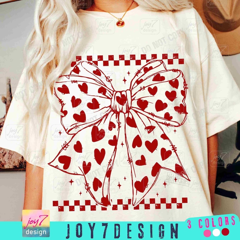 Coquette Bow Heart PNG Retro Valentine shirt design Png Valentine Bow Girly Valentine Gift Heart Love Png Valentine Checker Png VDayORIGINAL image 1