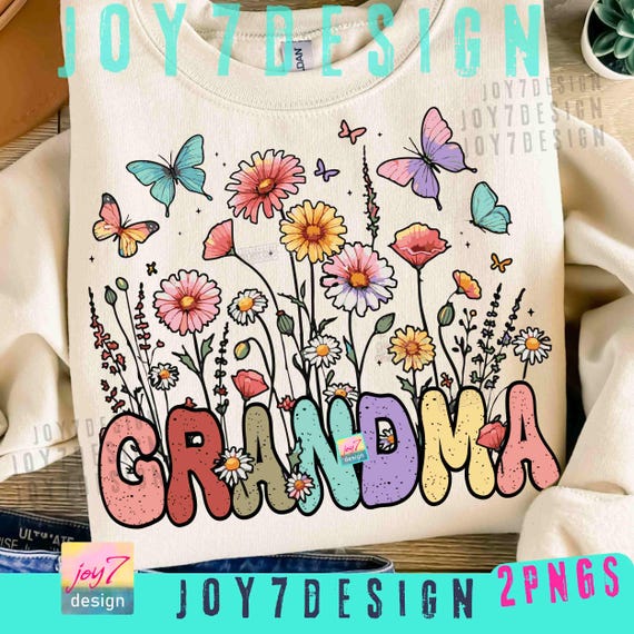Floral Grandma PNG Wildflowers Grandma Preppy shirt design Coquette ORIGINAL (Digital Download)