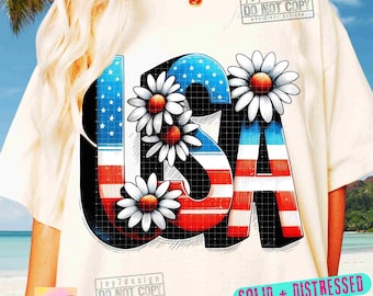 USA Daisy PNG America Png Funny 4th of July American Png Usa flag Fourth of July Png Independence Day Png Retro July4th Sublimation ORIGINAL