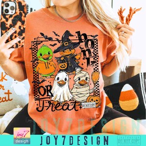 Honk Or Treat Funny Goose Halloween Trick or Treat PNG Trendy Spooky Goose Halloween Retro Checkered Halloween Cute Goose Spooky PngORIGINAL image 6