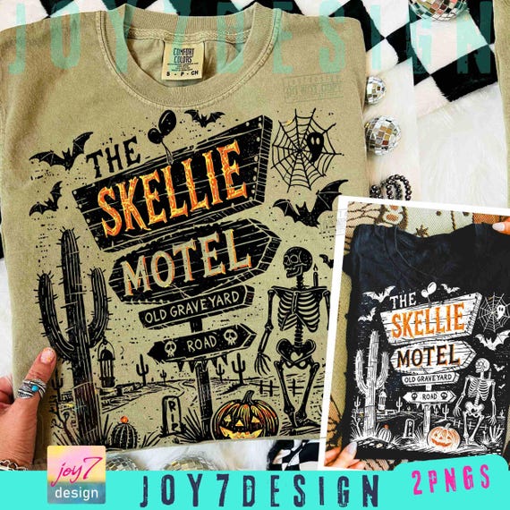Skellie Motel Funny Halloween PNG Funny Skeleton Halloween Fall Png Halloween Humor Vintage design Png Trendy Halloween shirt Png ORIGINAL