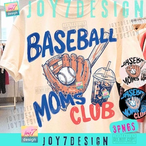 Baseball Moms Club PNG Trendy Spieltag Doodle Baller Mutter Shirt ORIGINAL Design Digital