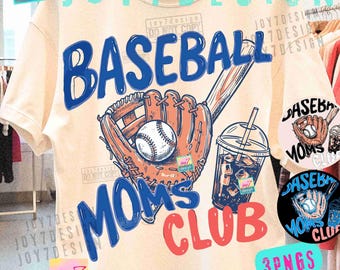 Baseball Moms Club PNG Trendy Game Day Doodle Baller mom shirt ORIGINAL Design Digital