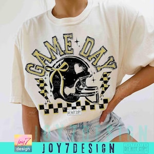 Football Game Day PNG Retro Football shirt Png Retro Checkered Game Day Png Coquette Bow Football design Trendy Football Retro Png ORIGINAL image 3