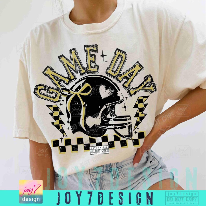 Football Game Day PNG Retro Football shirt Png Retro Checkered Game Day Png Coquette Bow Football design Trendy Football Retro Png ORIGINAL image 3