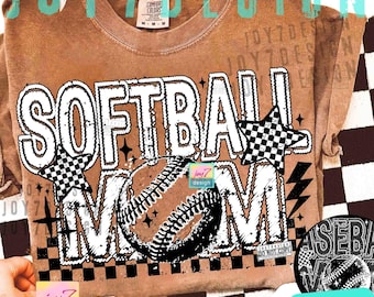 Softball Mom Checkered PNG Trendy Softball Mom Retro Softball shirt design Funny Softball Mom Png Retro Checkers Popular Softball ORIGINAL