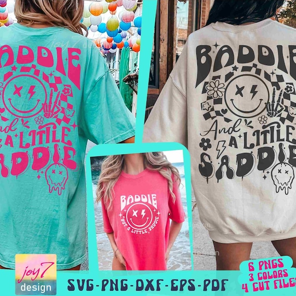 Baddie SVG PNG Saddie Baddie Funny Sarcastic Svg Petty Svg Positive Quote Svg Girls shirts Png Back and Front Svg Funny Quote Sublimation