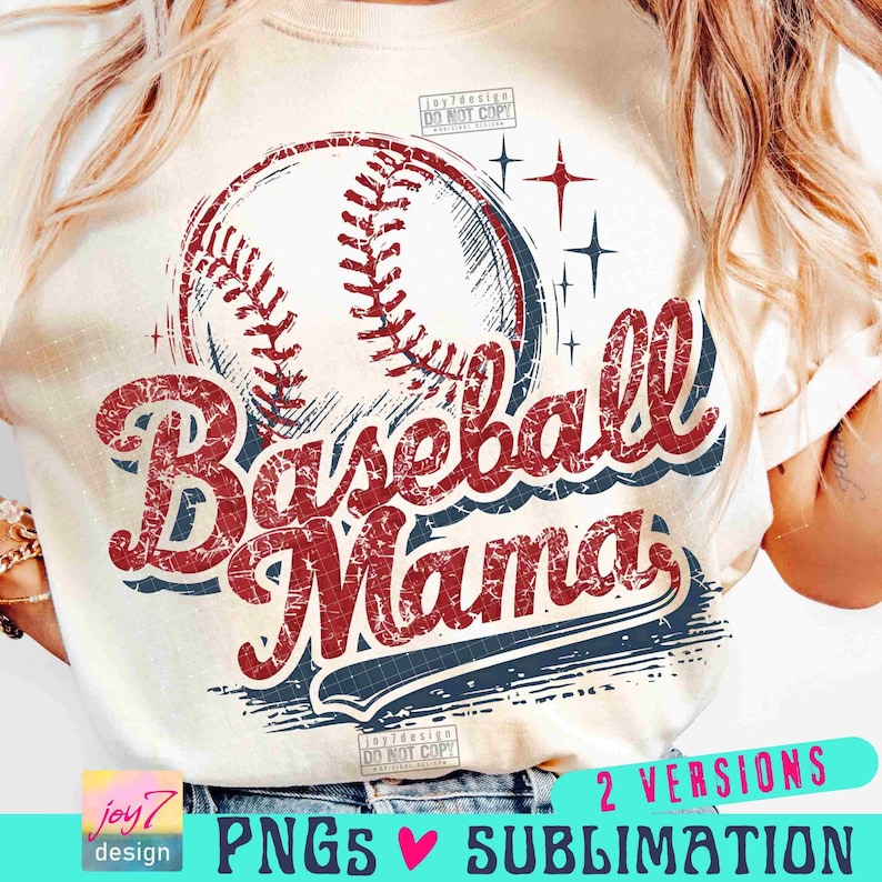野球ママ PNG 野球ママ Png 野球シーズン Png レトロな野球シャツ ビンテージデザイン 野球の試合の日 野球昇華オリジナル 画像 1