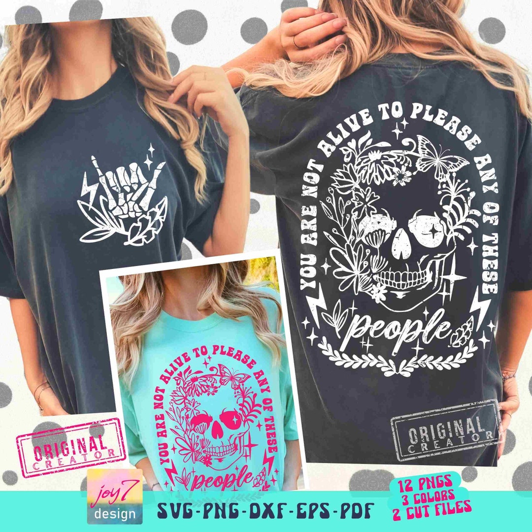 Adult Humor Not Alive to Please SVG PNG Gothic Retro Halloween Floral ...