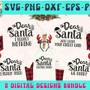 Matching Christmas Bundle SVG PNG Pdf POD, Dear Santa, Family Christmas Svg, Christmas Jumper Svg, Santa's Favorite Svg, Santa Svg Cut files