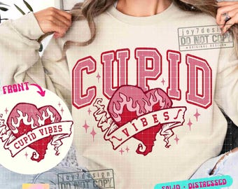 Cupid Vibes SVG PNG Cupid Png Retro Valentine shirt Svg Valentine Heart Svg Valentines Sublimation Design Front Back Cut Files Svg ORIGINAL