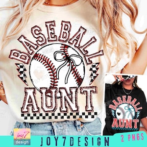 Retro Checker Baseball Aunt  Coquette PNG Game Day Baseball Aunt Png Baseball Coquette Shirt Design Trendy Baseball Sublimation DTF ORIGINAL