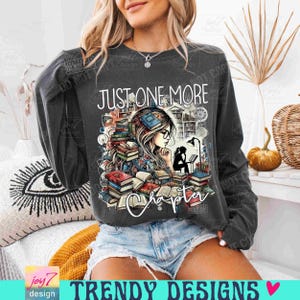 One More Chapter PNG Retro Book shirt Png Bookish Png Book Lover Librarian Book Girl Book Club Trendy Readers Png Booktrovert Png ORIGINAL image 4
