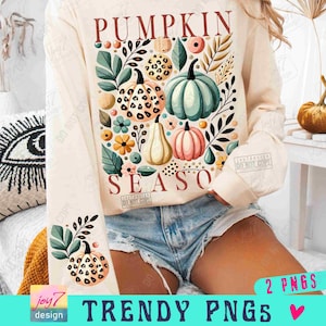 Sezon dyniowy Boho PNG Lampart Dynia Boho Koszula jesienna Png Jesień Boho Sezon dyniowy Png Modny Jesień Święto Dziękczynienia Jesienne wibracje Png ORYGINALNY