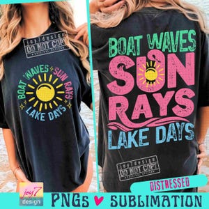 Bootgolven Zonnestralen Lake Days PNG Lake Shirt Png Retro Zomer Png Hallo Zomer Png Strand Png Retro Lake Zomer SUBLIMATIE Ontwerp ORIGINEEL