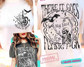 My Last Flying F Bat SVG PNG Funny Skeleton Vintage Fall Vibes Adult Humor Svg Funny Halloween Sublimation  Front Back Svg Cut File Original